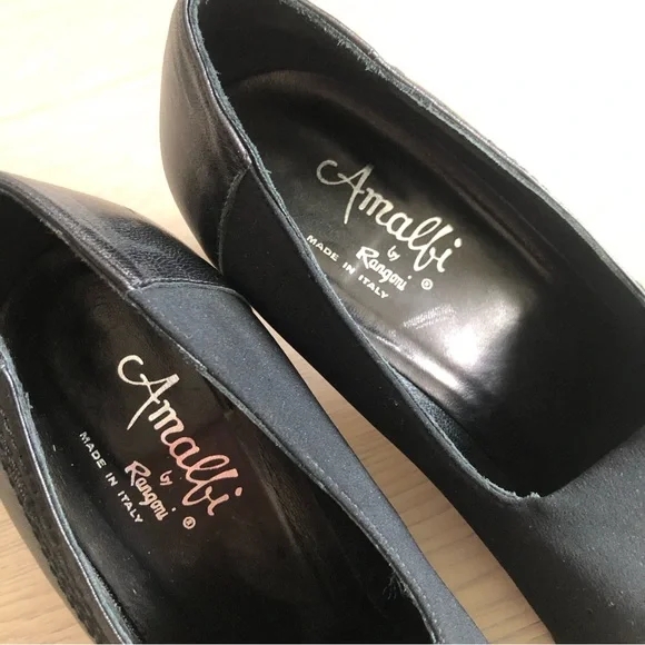 Amalfi by Rangoni Made in Italy Leather black heels - Picture 3 of 9